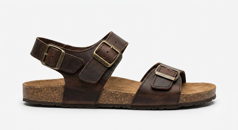 Sandale homme en cuir avec technologie d’amorti intégrée