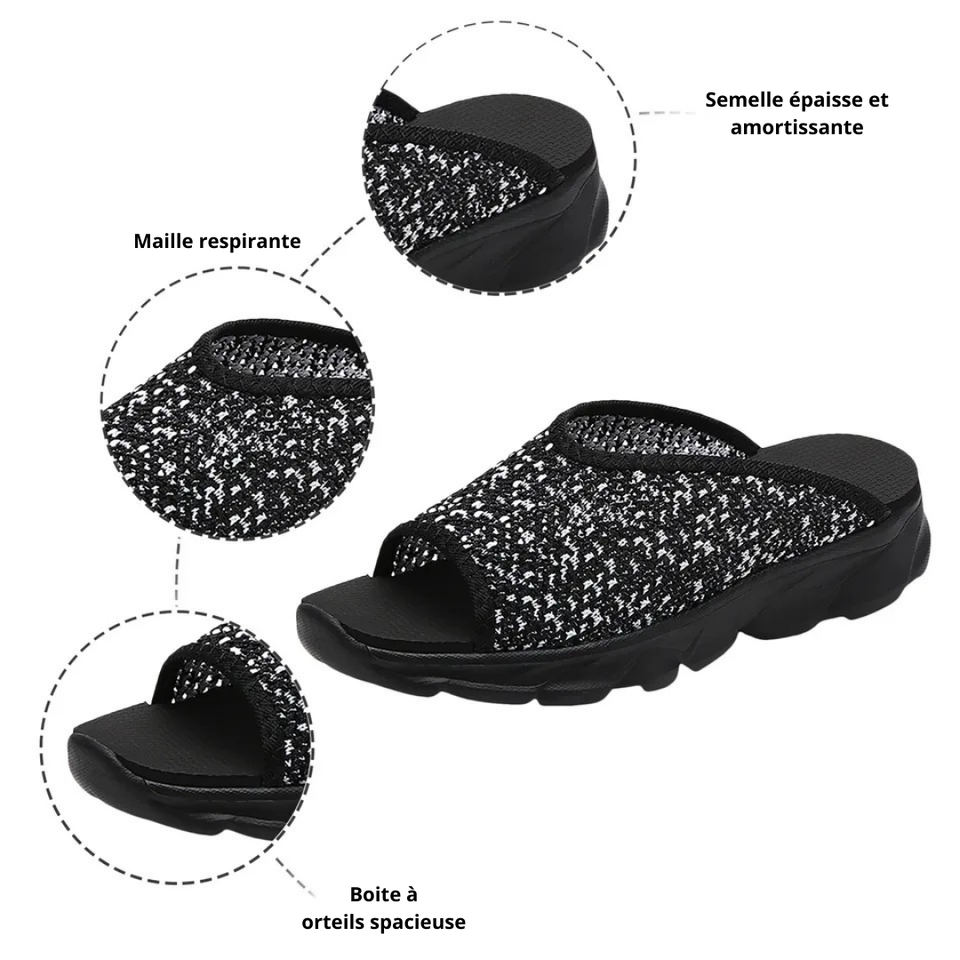 Sandales à semelle souple pour femme – Slip-on en maille