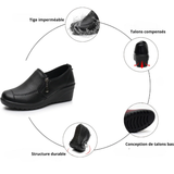Chaussures à talons compensés en cuir pour femmes