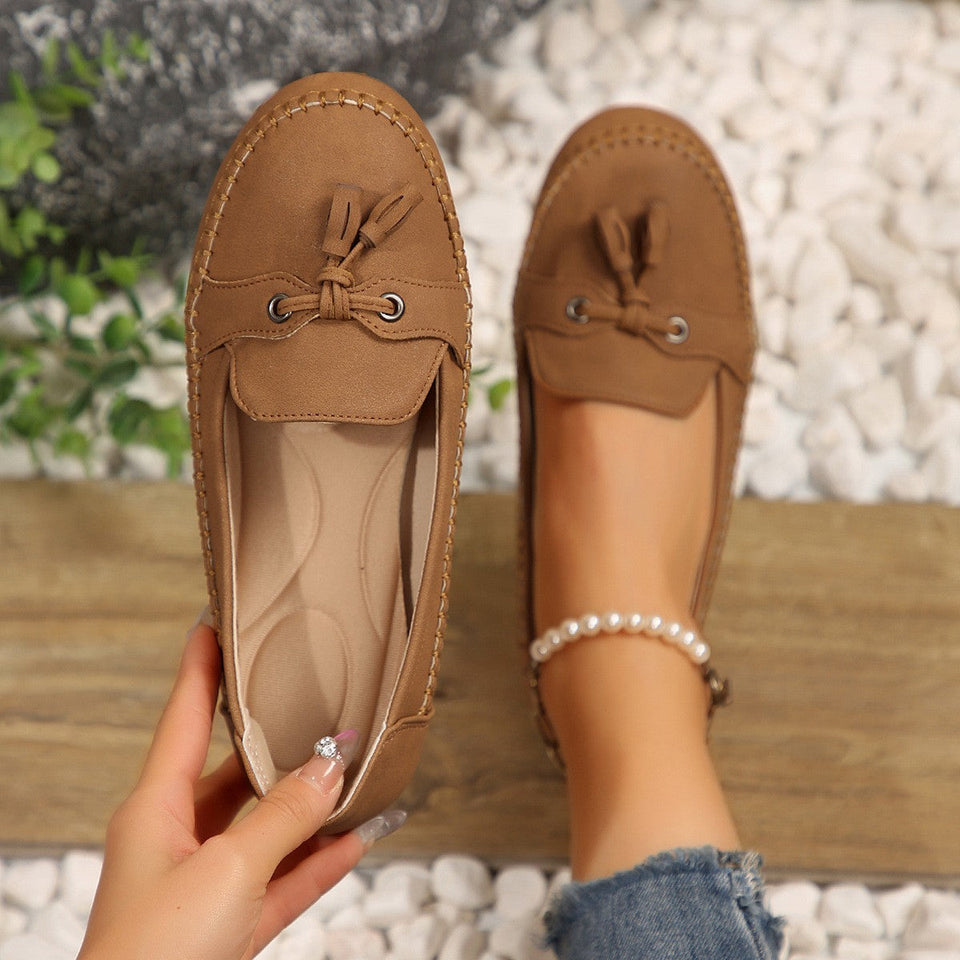 Mocassins à bout rond pour femme, antidérapants, souples et confortables