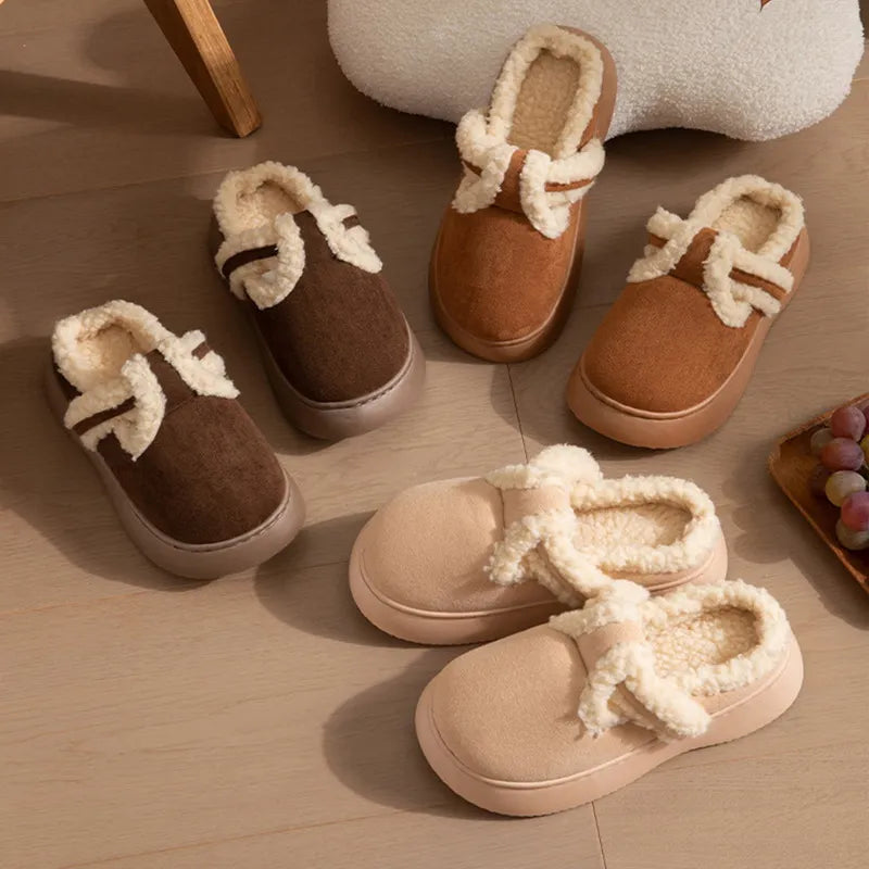 Chaussons d’intérieur femme en fourrure – Hiver, doux et faciles à assortir