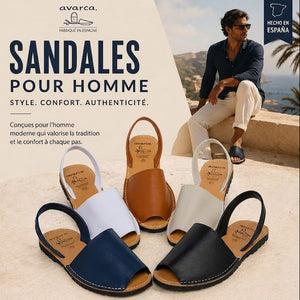 Sandales décontractées en cuir pour homme