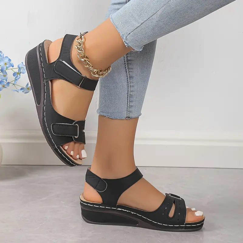 Sandales Compensées Rétro pour Femmes