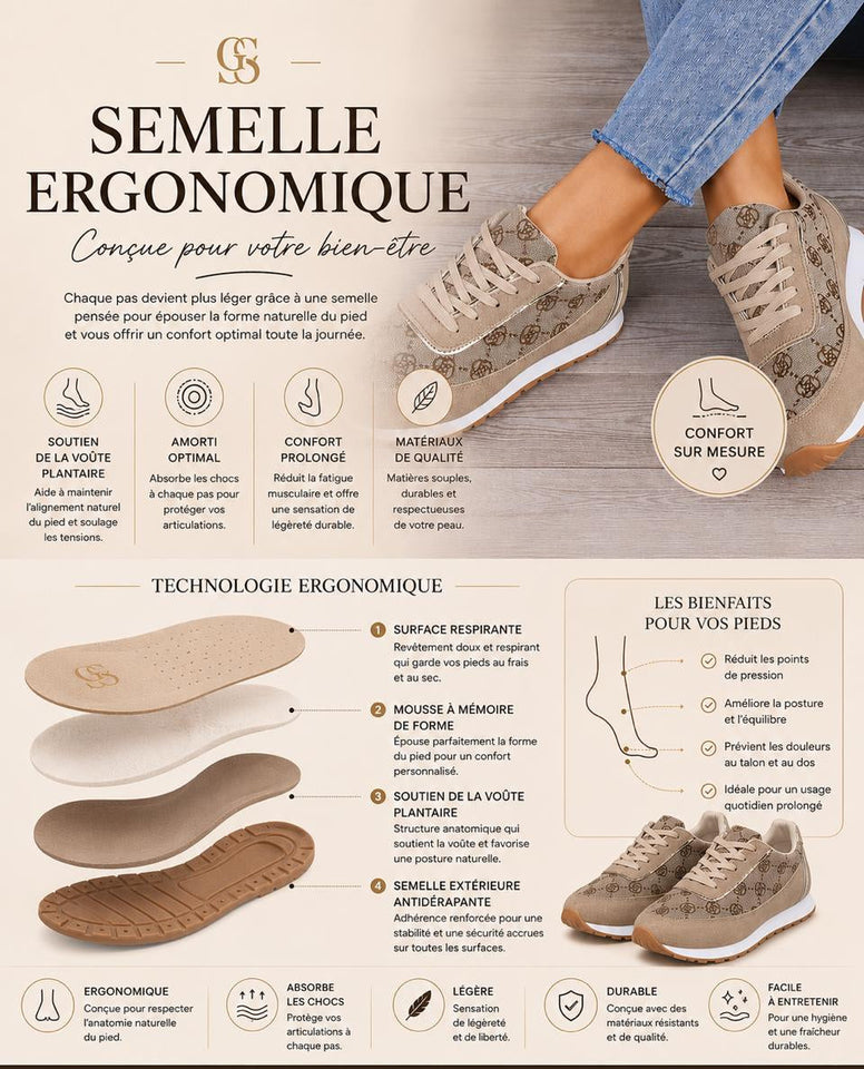 Sneakers Chic à Motif Monogramme