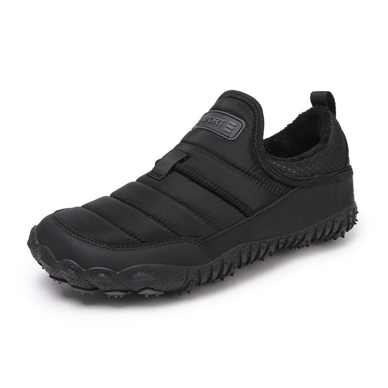 Chaussures de neige outdoor pour couple, décontractées, antidérapantes, doublées en velours et chaudes en coton