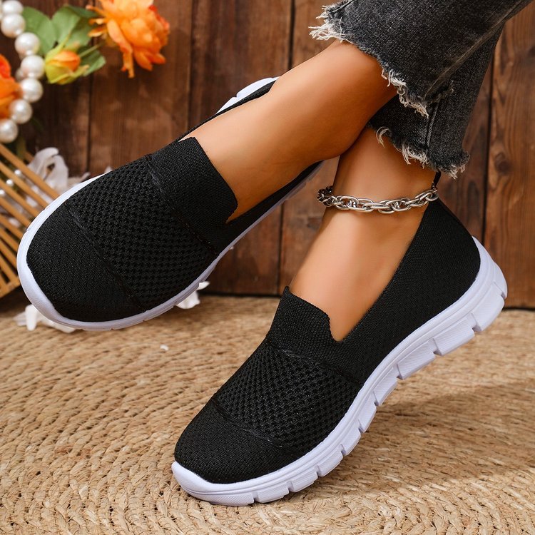 Chaussures décontractées plates en maille respirante