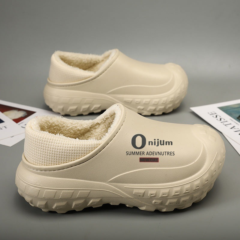 Chaussons d’hiver chauds, doublés en polaire et antidérapants