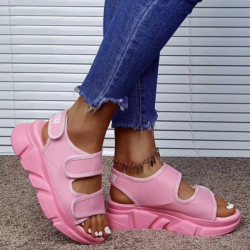 Sandales Compensées Crochet & boucle Pour femmes