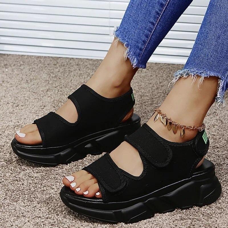 Sandales Compensées Crochet & boucle Pour femmes