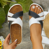 Sandales à talon compensé pour femme à motif uni