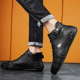 Élégance Hivernale - Bottes en Cuir Pour Hommes