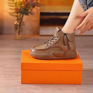 Bottines en cuir à fermeture éclair pour femmes