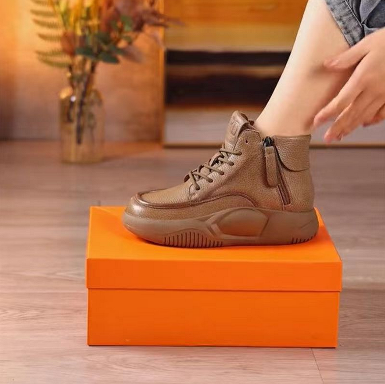 Bottines en cuir à fermeture éclair pour femmes