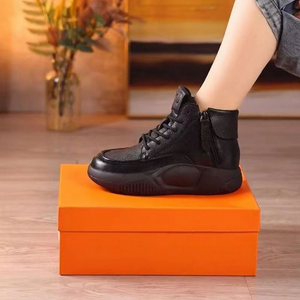 Bottines en cuir à fermeture éclair pour femmes