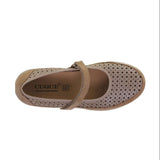Chaussures compensées femme en textile – Blanc & Taupe