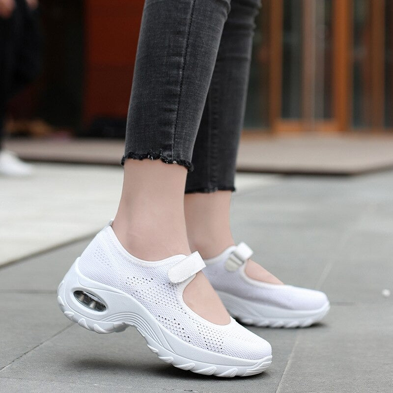 Chaussures de marche plates à coussin d'air Pour femmes