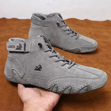 Élégance Hivernale - Bottes en Cuir Pour Hommes