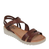 Sandale compensée confortable à brides croisées – Semelle ergonomique, talon de 3,5 cm et maintien optimal