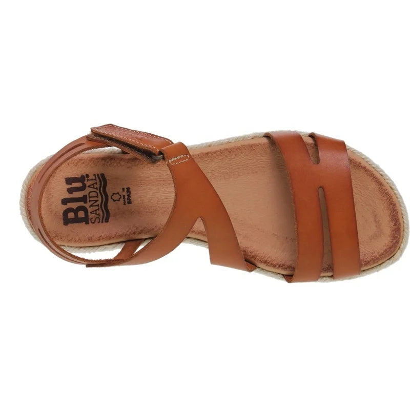 Sandale compensée confortable à brides croisées – Semelle ergonomique, talon de 3,5 cm et maintien optimal