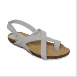 Sandale en cuir pour femme avec compensée basse de 2,5 cm et semelle intérieure rembourrée