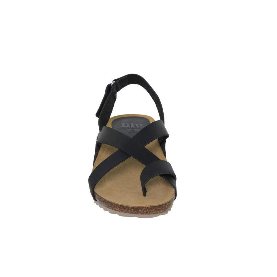 Sandale en cuir pour femme avec compensée basse de 2,5 cm et semelle intérieure rembourrée