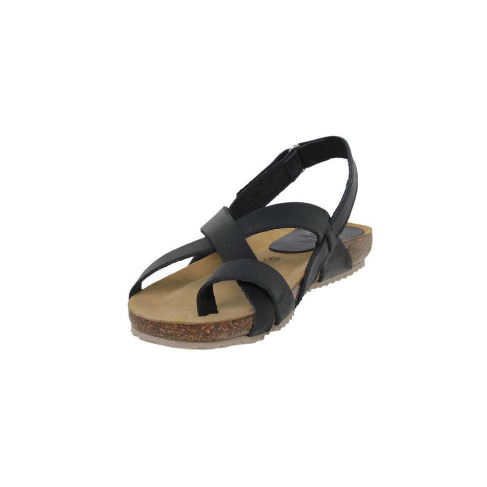 Sandale en cuir pour femme avec compensée basse de 2,5 cm et semelle intérieure rembourrée