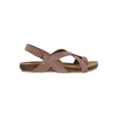 Sandale en cuir pour femme avec compensée basse de 2,5 cm et semelle intérieure rembourrée