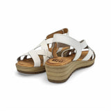 Sandales compensées femme en cuir – Multi-cuir & Blanc