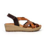 Sandales compensées femme en cuir – Multi-cuir & Blanc