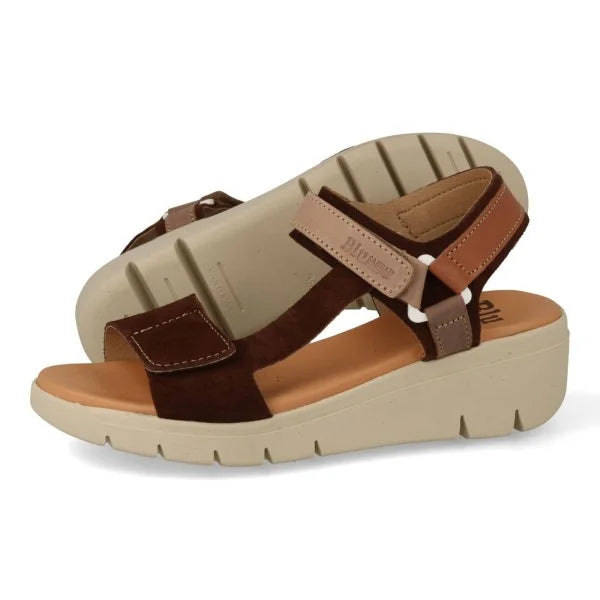Sandale en Cuir Confort Femme à Scratch