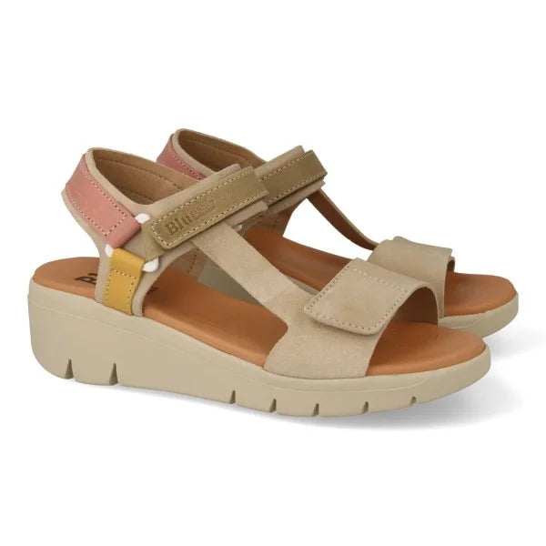 Sandale en Cuir Confort Femme à Scratch