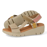 Sandale en Cuir Confort Femme à Scratch