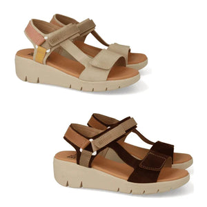 Sandale en Cuir Confort Femme à Scratch