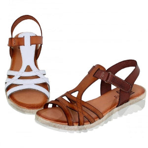 Sandale blanche en cuir – compensée de 3,5 cm